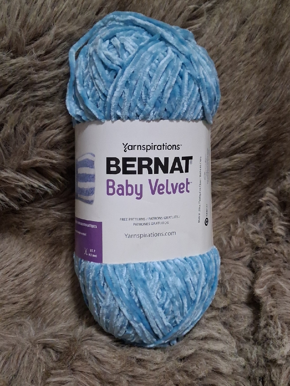 Bernat Baby Velvet Plush Yarn - Light Blue